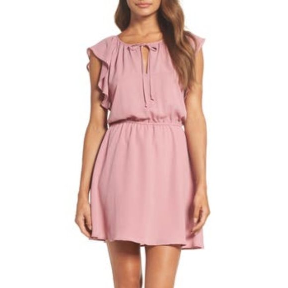 BB Dakota Adrienn Dusty Rose Fit & Flare Dress XS - Picture 11 of 11